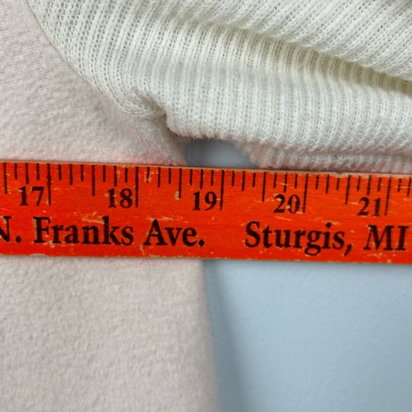 Drape Collar Coatigan Cardigan Jacket Ribbed Sleeves & Back Fleece Front Sz L - Picture 6 of 13